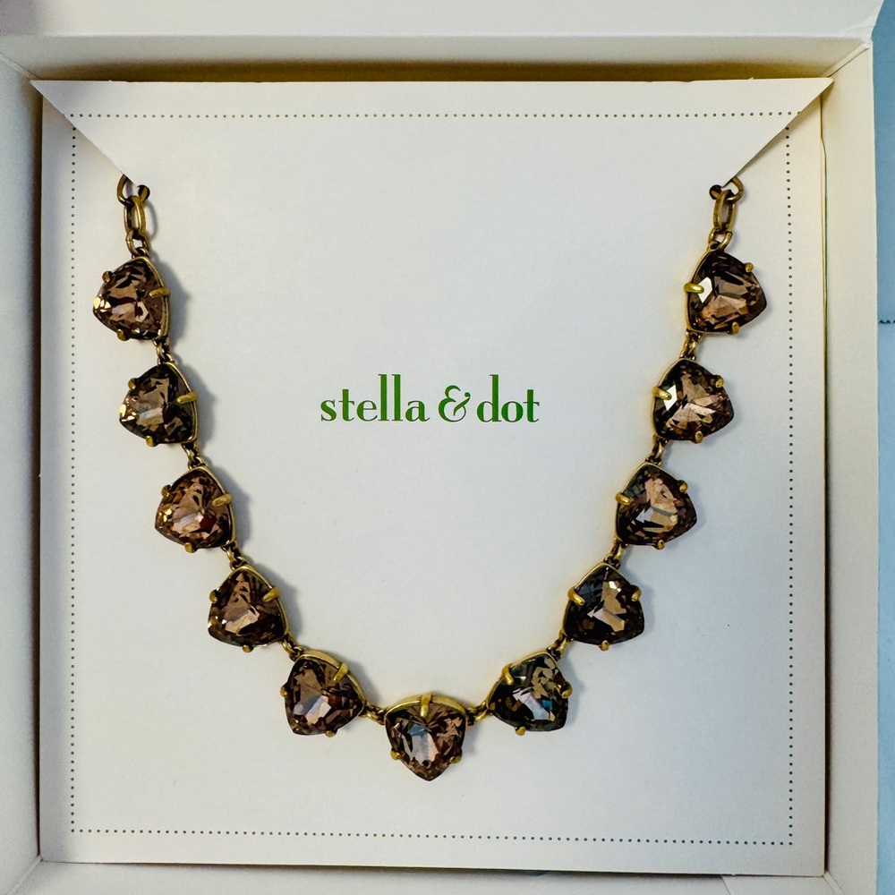 Stella & Dot Somervell Necklace with Mocha Brown Crystals